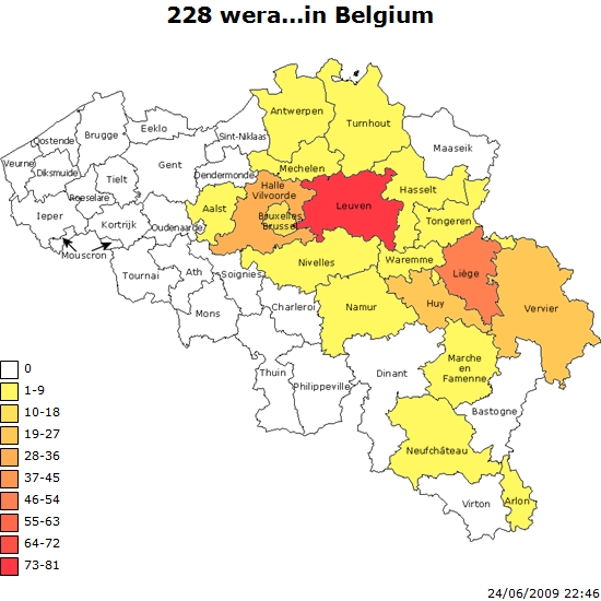 Wera in Belgi&euml; ( 228 in jun 2009)