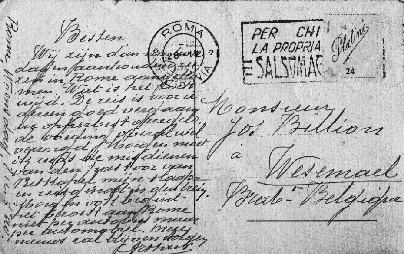 Postkaart uit Rome, 28 april 1927